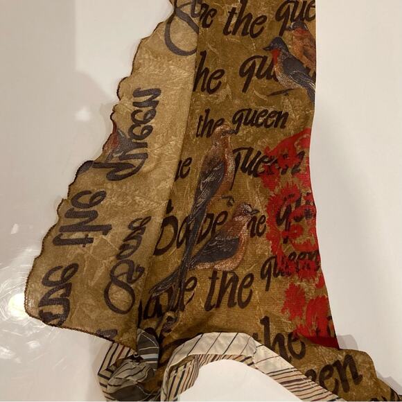 SAVE THE QUEEN Top M ITALY Appliqué-Peacock-Ruffle-Glitter Graphic Mixed-Media - Picture 9 of 16